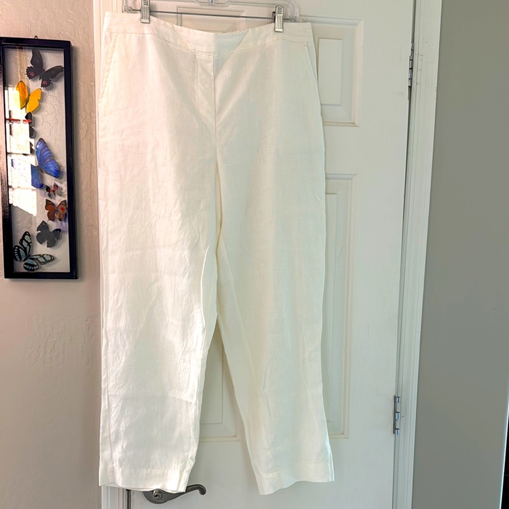 Chico's White Linen Pants Size 1.5